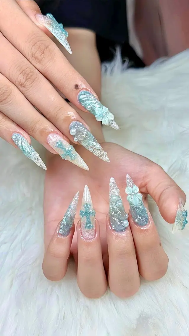 ネイル アートネイル ボルドー フレンチネイル ジェルネイル 氷ネイル・うるうるネイル ハンドネイル Yuki Nailsalonのネイルデザイン