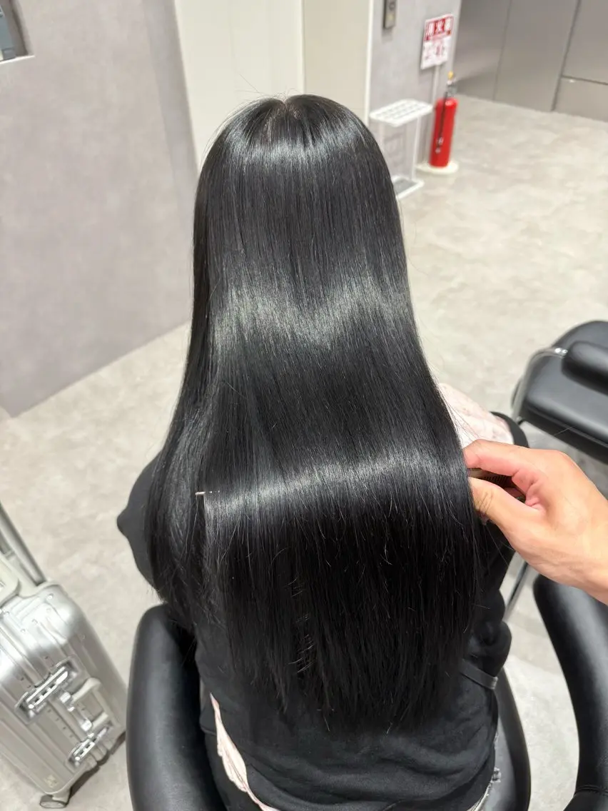 ロング カラー パーマ ヘアアレンジ 髪質改善 縮毛矯正 トリートメント ストレートパーマ カット ヘアカラー 縮毛矯正 トリートメント 縮毛矯正/髪質改善/ ブリーチ毛/木元渓太のヘアスタイル