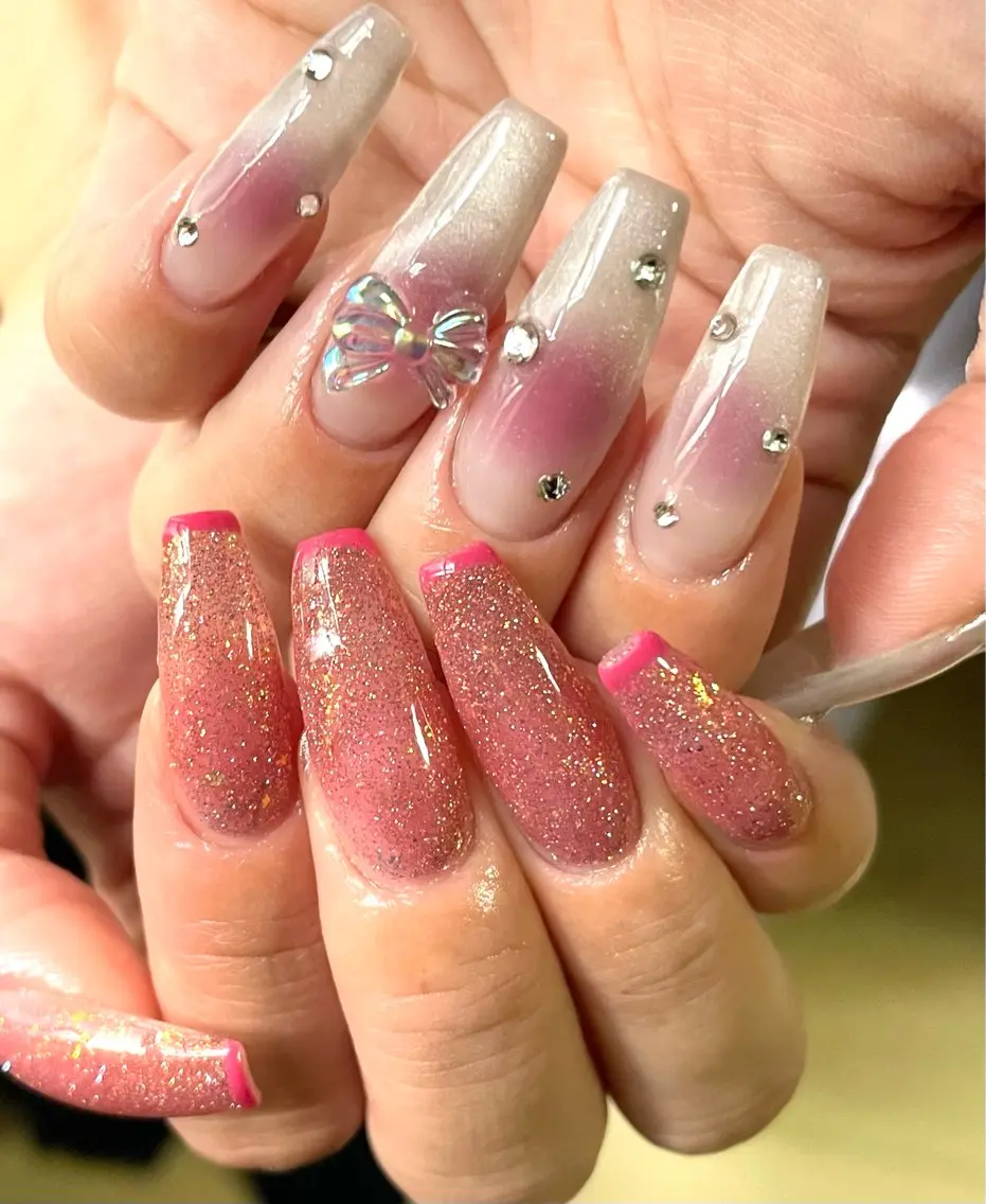 ネイル 長さ出し ハンドネイル nail salon HIRUKANAのネイルデザイン