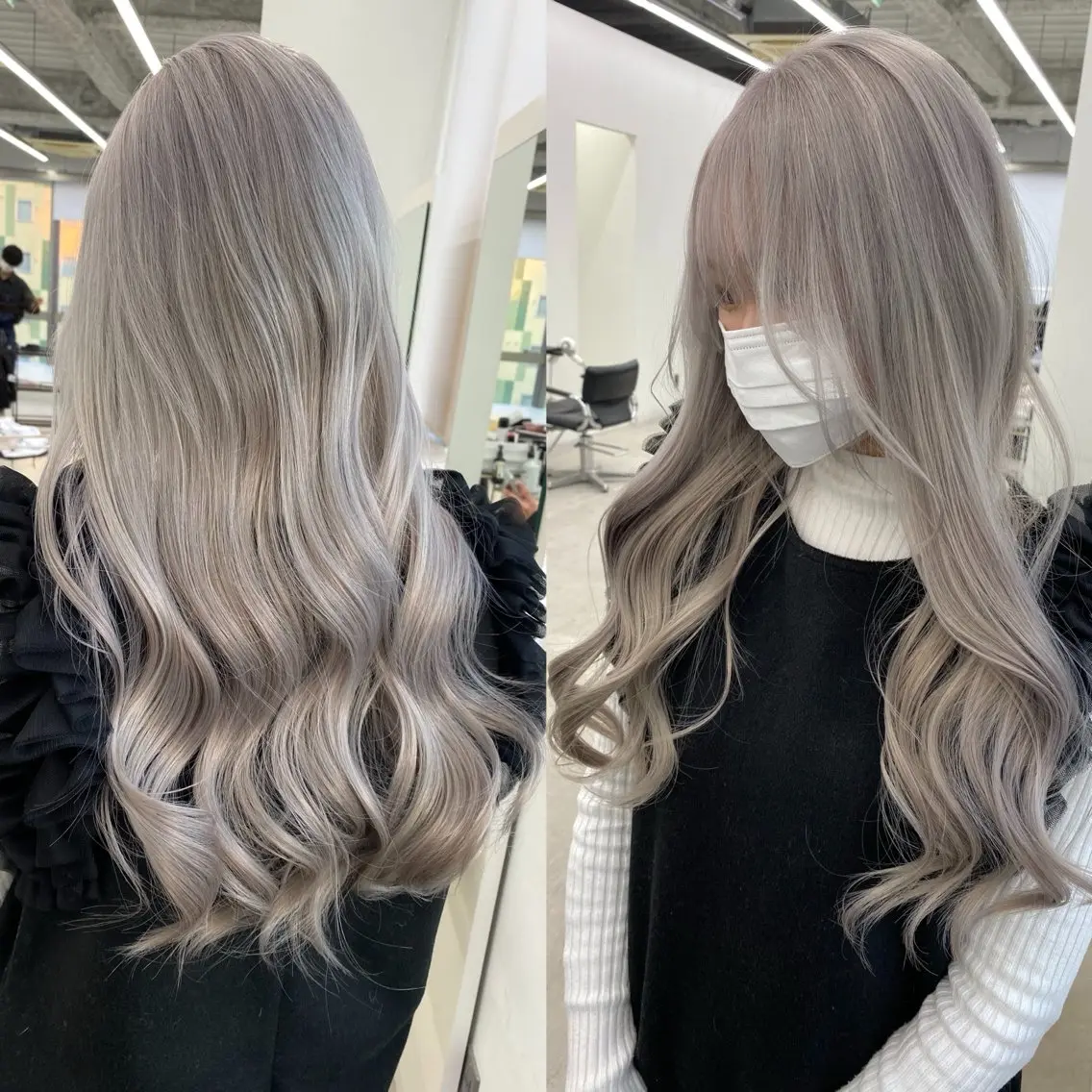 ロング カラー ヘアカラー 新美 蓮のヘアスタイル