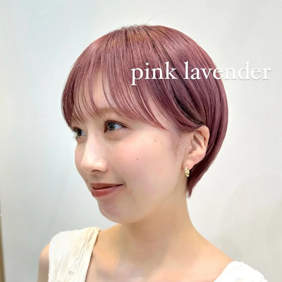 ショート カラー ブリーチ ラベンダーカラー ピンクカラー ピンクラベンダー 顔まわり🥨レイヤー /透明感/水口舞奈のヘアスタイル