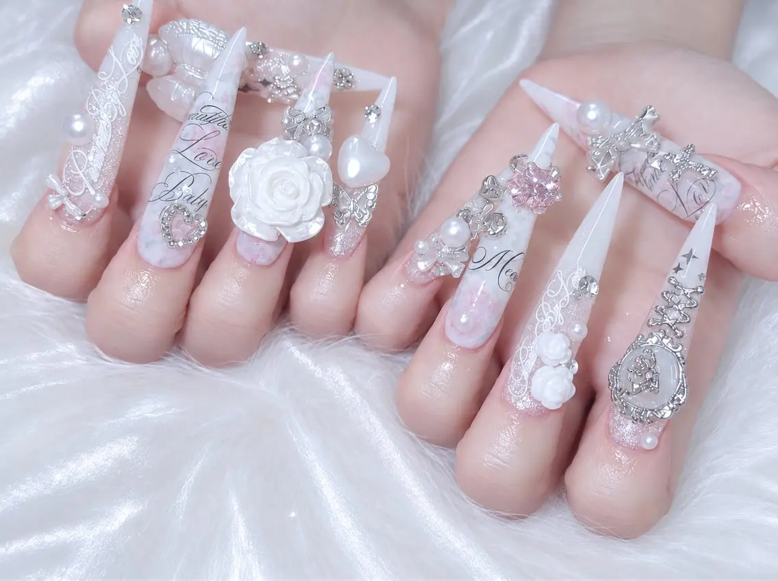 ネイル アニマル柄 べっ甲ネイル ブルー ボルドー ブラウン ハンドネイル Rin Nail 新大久保店のネイルデザイン