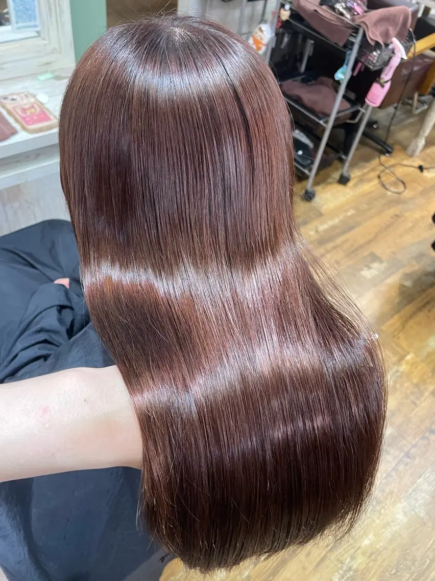 ミディアム カラー カット ヘアカラー 縮毛矯正 トリートメント 極艶透明感カラー🐰 髪質改善/出雲つぐみのヘアスタイル
