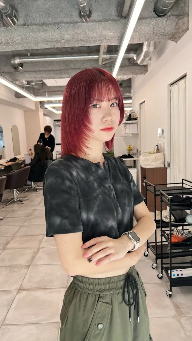 ミディアム カラー カット ヘアカラー トリートメント 赤みゼロ/透明感 カラー🌿KANTAのヘアスタイル