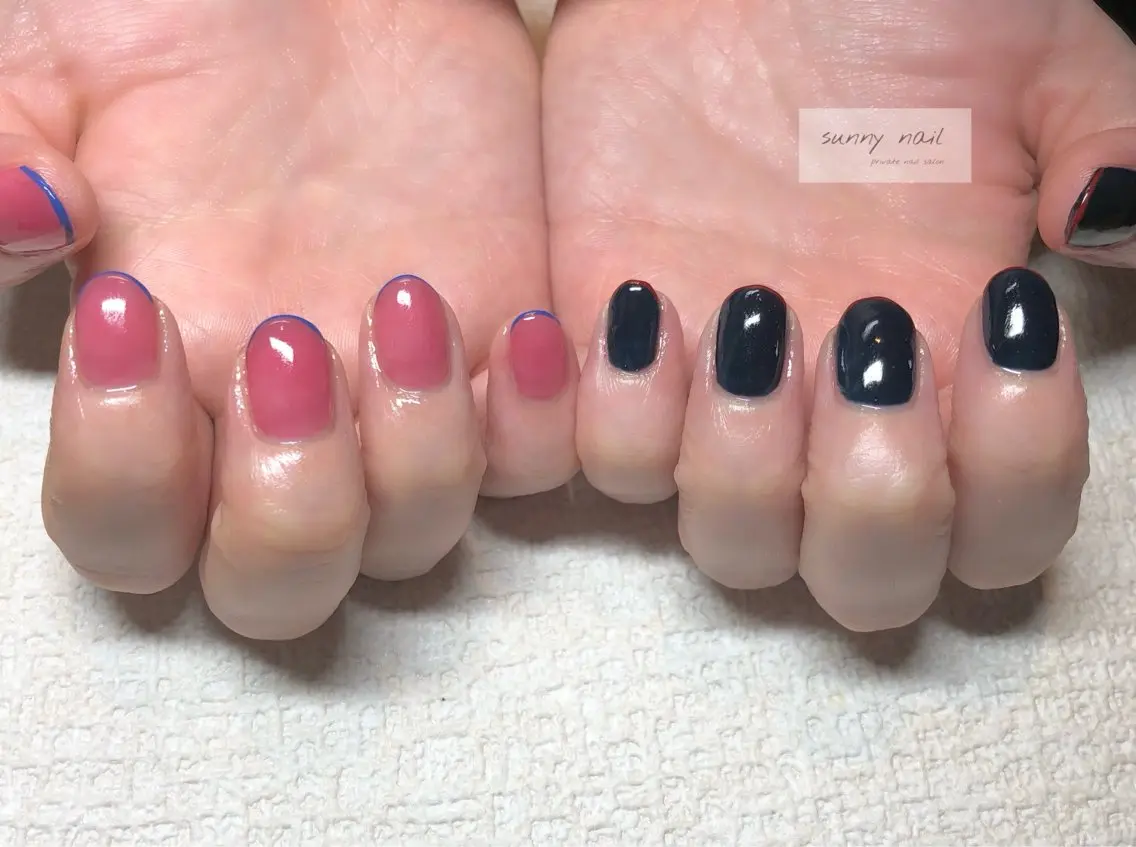 ネイル アートネイル フレンチネイル ピンク sunny nailのネイルデザイン
