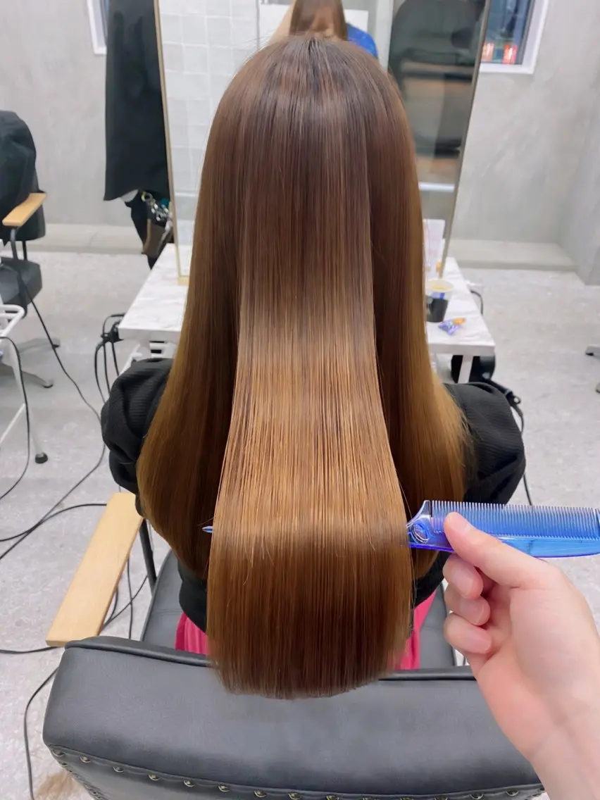 ロング カット 縮毛矯正 トリートメント 🌈艶髪人気№１🌈 newi池袋店⭐江口のヘアスタイル