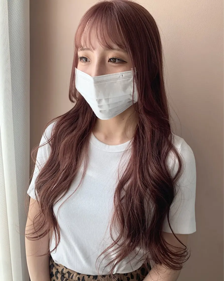 ロング カラー ベージュカラー ブリーチ ピンクカラー ピンクベージュ カット ヘアカラー トリートメント hubhair レイヤー/透明感のヘアスタイル