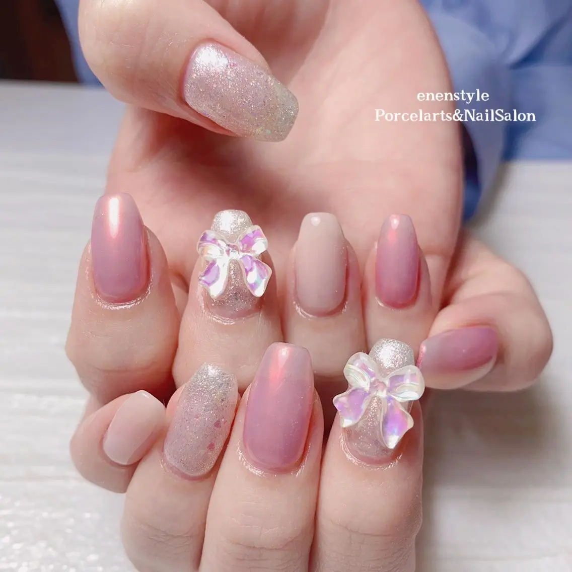 ミディアム ネイル 🐾enen style 🐾のネイルデザイン