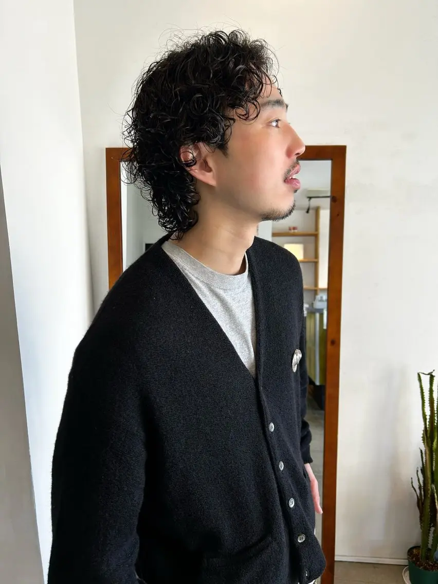 メンズ カット パーマ 浅野 敬亮のヘアスタイル