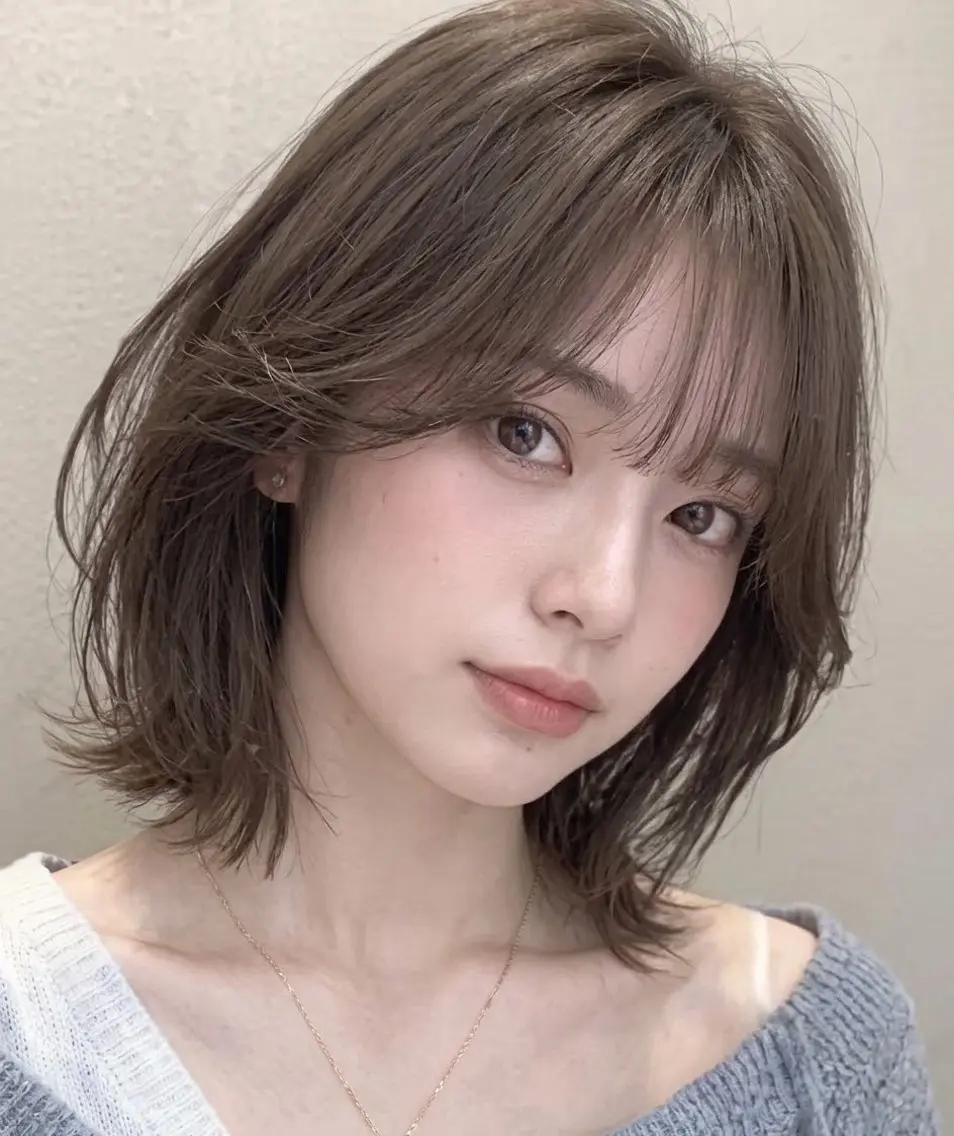 ショート ボブレイヤー ボブ くびれヘア 顔周りカット 韓国風ヘア 木下 結華のヘアスタイル