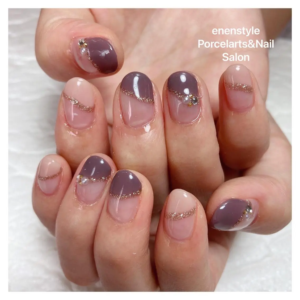 ミディアム ネイル 🐾enen style 🐾のネイルデザイン