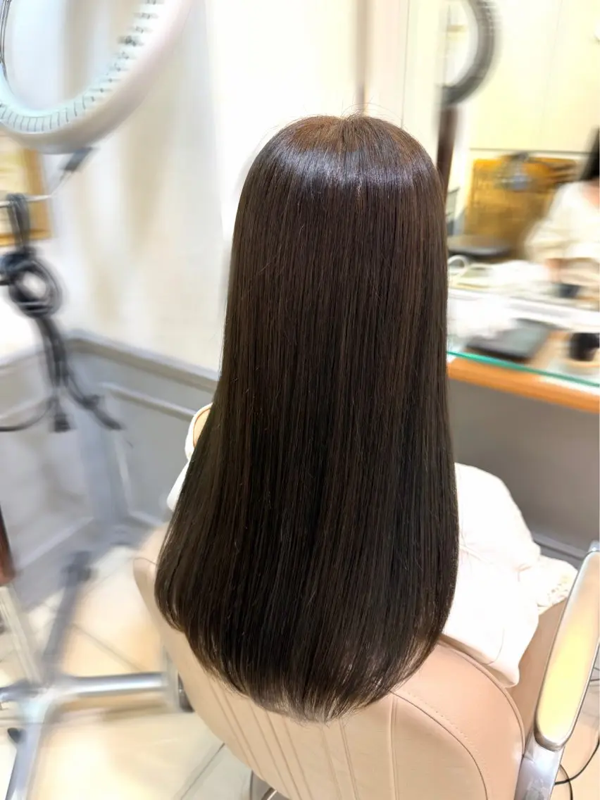 ロング カラー ブラウンカラー オリーブブラウン ヘアカラー トリートメント 🍒 あゆね🍒/艶カラーのヘアスタイル