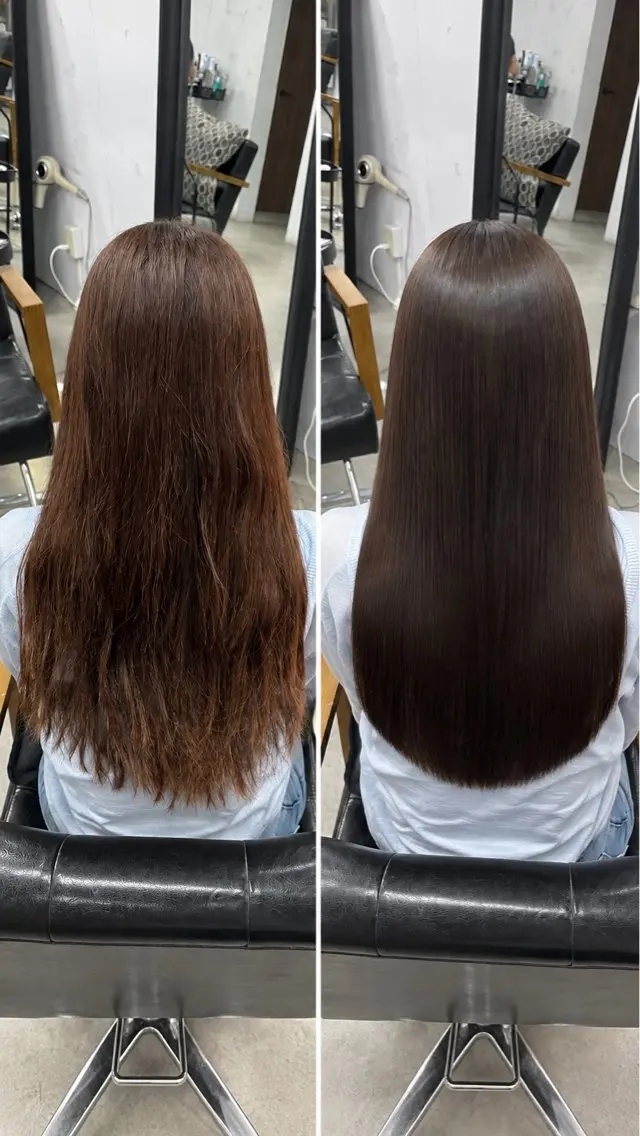 ロング 縮毛矯正 カット ヘアカラー 縮毛矯正 美髪矯正/韓国風レイ ヤー/kazuyaのヘアスタイル