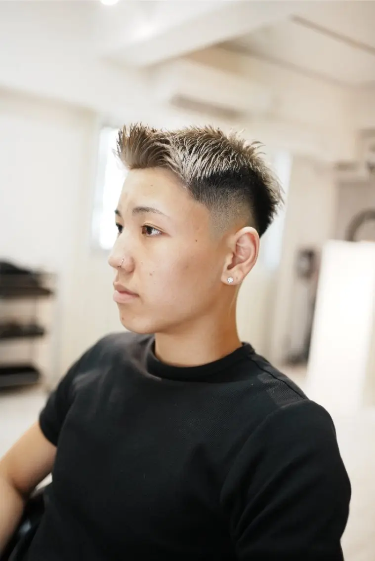 ショート メンズ フェードカット カット SHIZUKU スパイキーショートのヘアスタイル