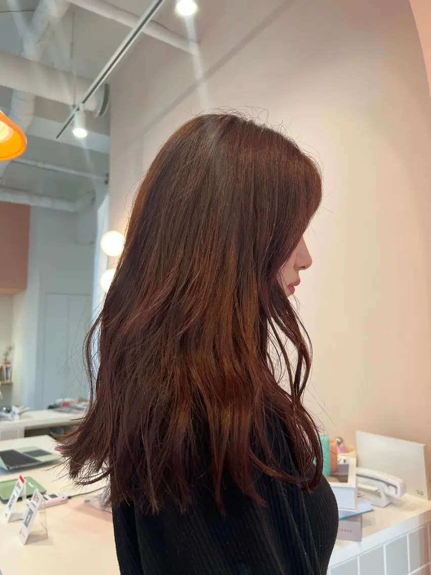 セミロング カラー ラベンダーカラー ピンクカラー ピンクラベンダー カット ヘアカラー mizuki ,のヘアスタイル