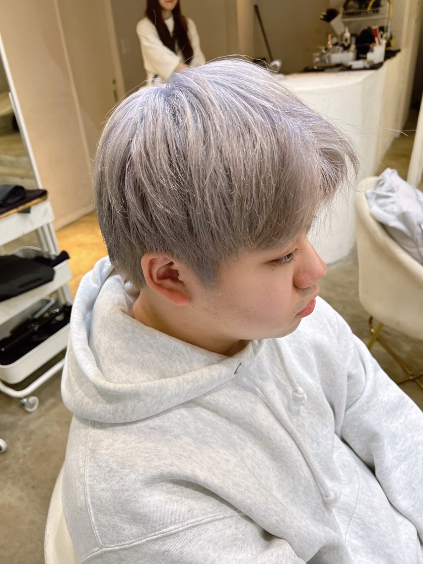 メンズ センターパート メンズハイライト メンズ韓国風 メンズパーマ 刈り上げ カット ヘアカラー ✨men's特化 kyousukeのヘアスタイル
