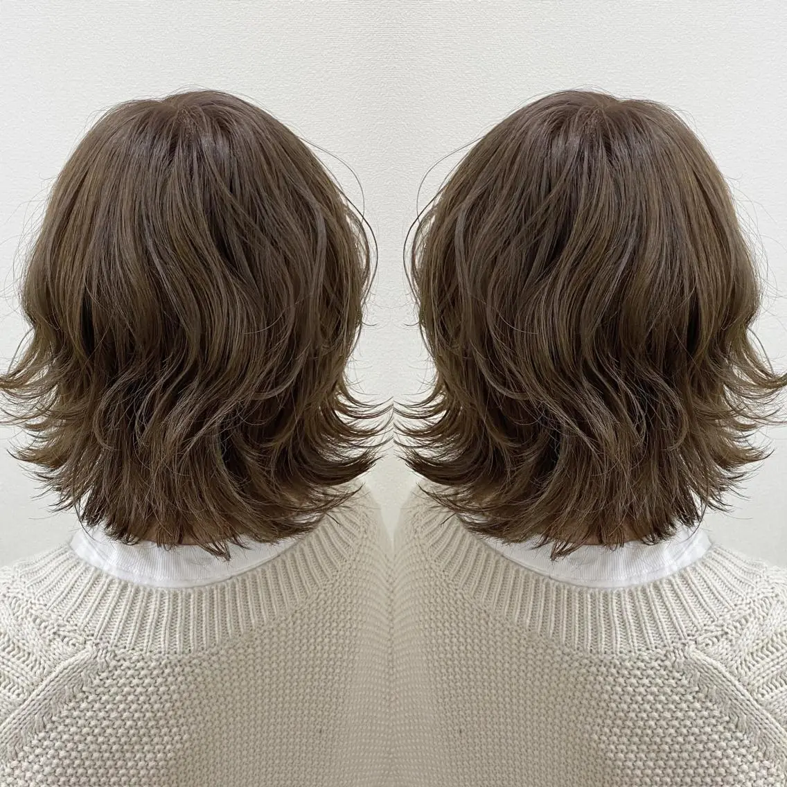 ミディアム カラー ベージュカラー ミルキーベージュ ヘアカラー トリートメント ブリーチ特化 梅田本多翔のヘアスタイル