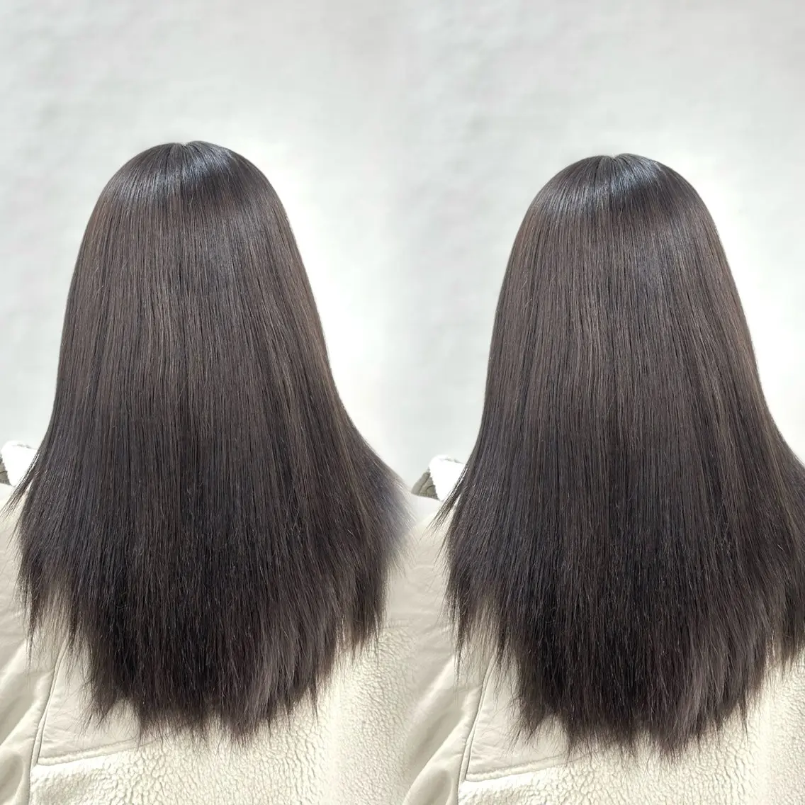 セミロング カラー 縮毛矯正 ヘアカラー トリートメント ヘッドスパ ヘアセット ベージュ/つや髪/ レイヤー／ゆいなのヘアスタイル