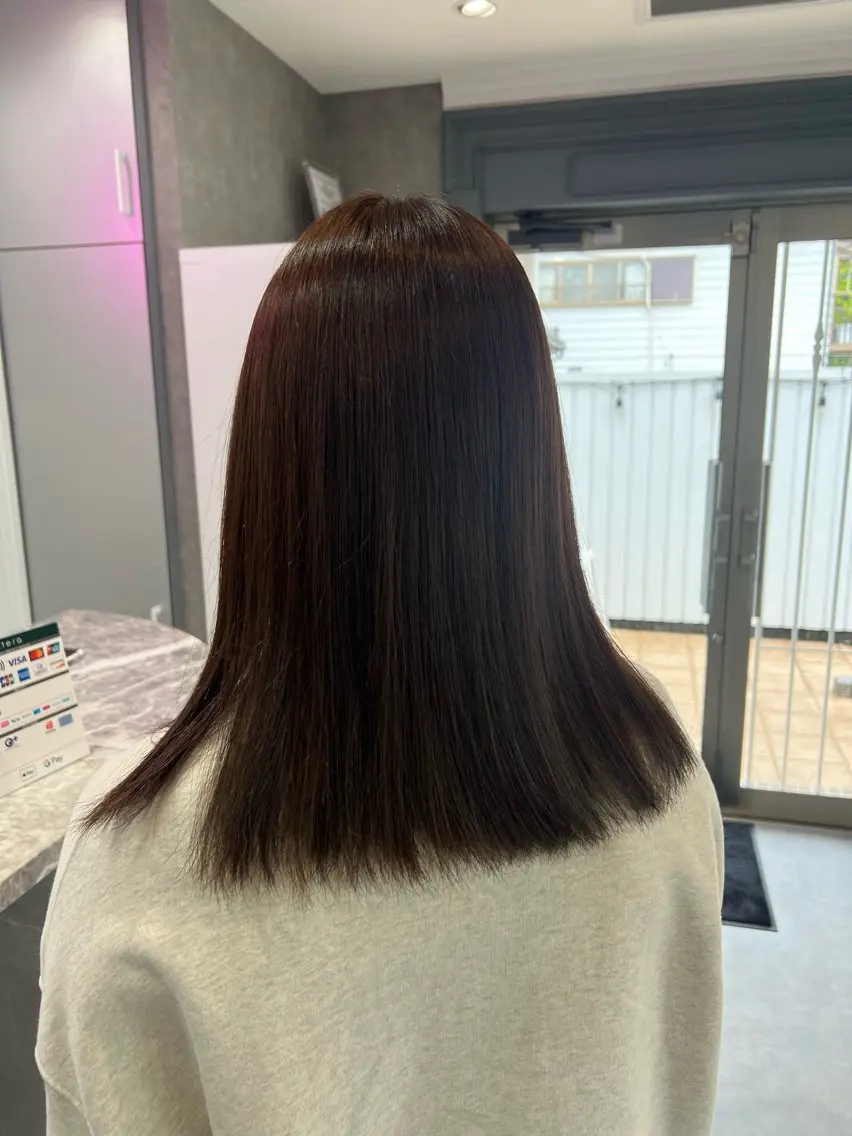 ミディアム カラー ヘアカラー 本間 絵理奈‎のヘアスタイル