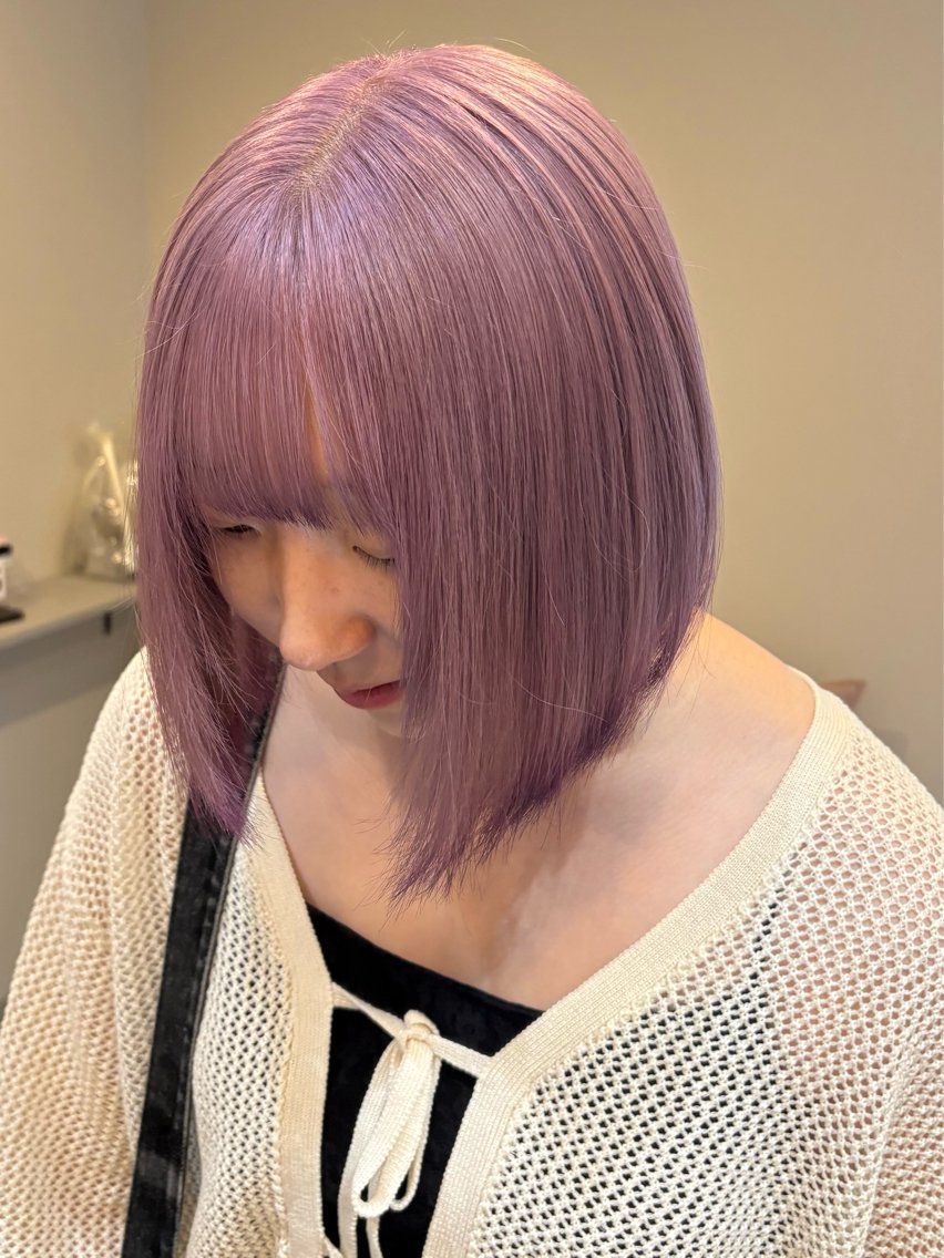 ミディアム カット ヘアカラー トリートメント デザインカラー／ 梶本 乃梨叶のヘアスタイル