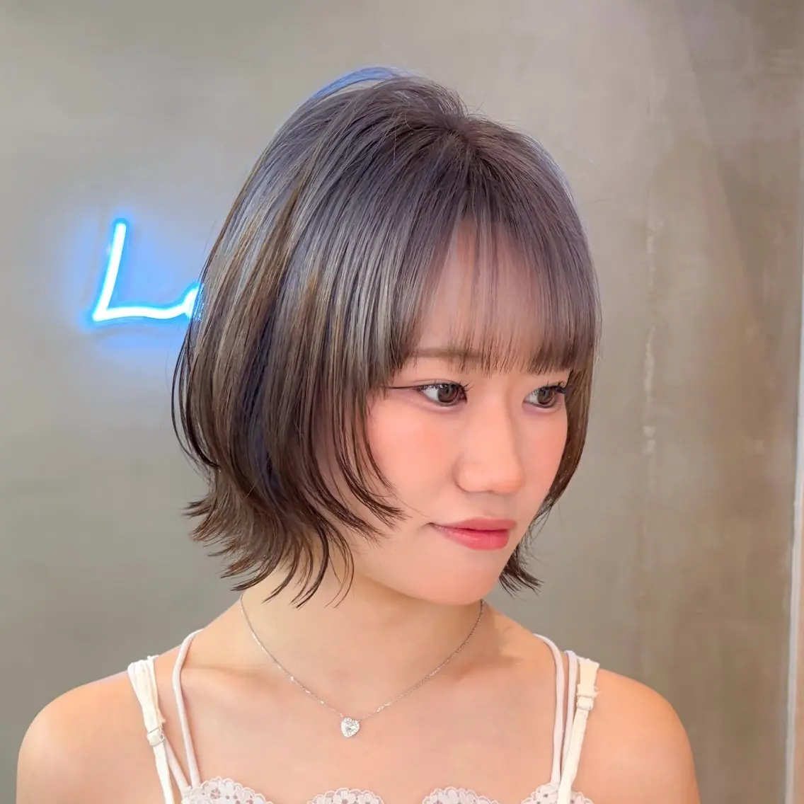 ミディアム カット ヘアカラー トリートメント ♥️ボブ縮毛矯正/暖 色/minami♥️のヘアスタイル
