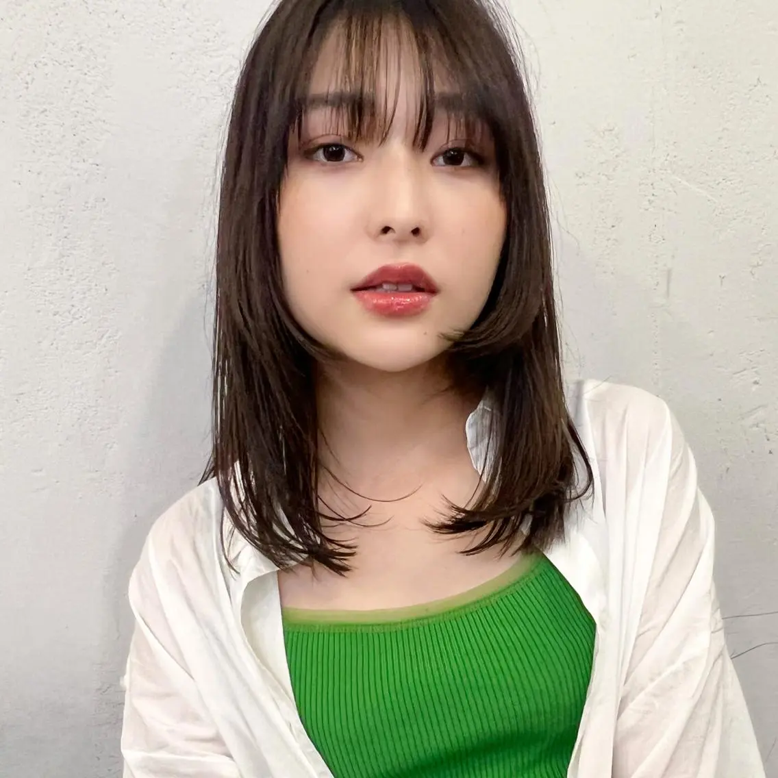 ミディアム カット ヘアカラー トリートメント 🍃透明感スタイル yu-ka🍃のヘアスタイル