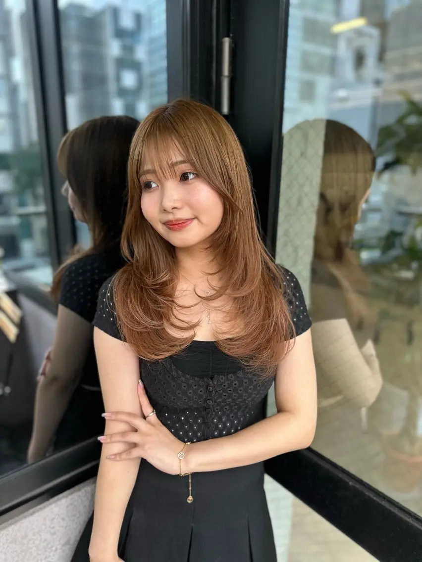 セミロング カット ヘアカラー トリートメント ヘッドスパ ヘアセット 前髪顔まわりカット 🌈中村海聖のヘアスタイル