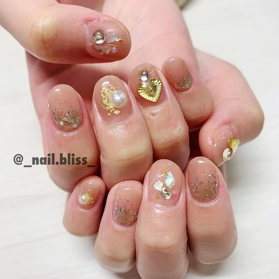 ネイル ブラウン ハンドネイル NAIL BLISSのネイルデザイン