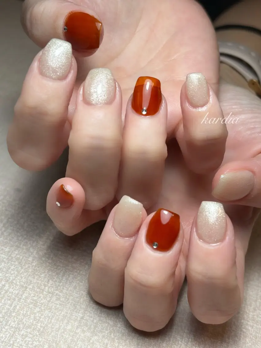 ネイル ハンドネイル καρδιά -ｶﾙﾃﾞｨｱ-のネイルデザイン