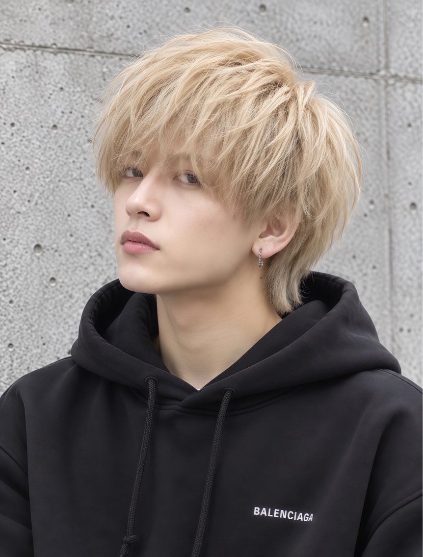 ショート カラー メンズ メンズブリーチ メンズ韓国風 マッシュ ブリーチ 抜きっぱなしブロンド ヘアカラー メンズ/簡単 垢抜けヘア/YUTAのヘアスタイル