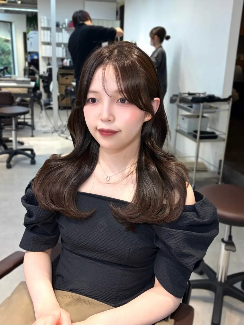 カラー ヘアアレンジ ブラウンカラー カット ヘアカラー 似合わせ顔まわり カット💛森尾真由美のヘアスタイル