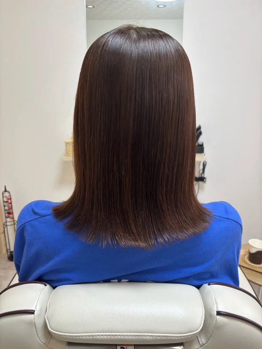 ミディアム パーマ カット 縮毛矯正 トリートメント akane/大和田 駅/ Garanceのヘアスタイル