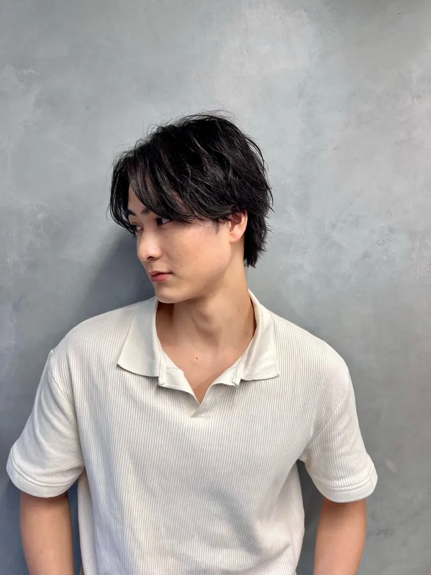 ショート メンズ センターパート カット パーマ 新井翼/銀座 メンズお任せくださいのヘアスタイル