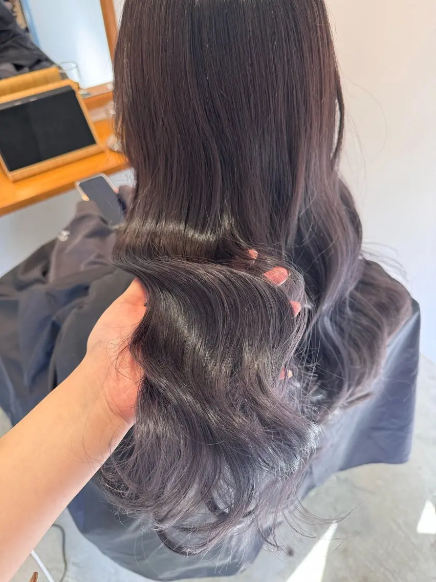 ロング saki｜透明カラー ドライパーマ.パーマのヘアスタイル