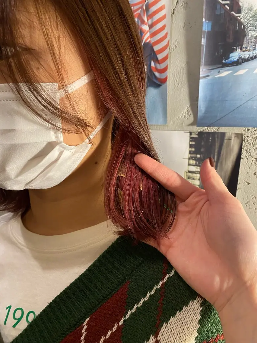 ミディアム ブリーチカラー/ブロ ンドレイヤーカットのヘアスタイル