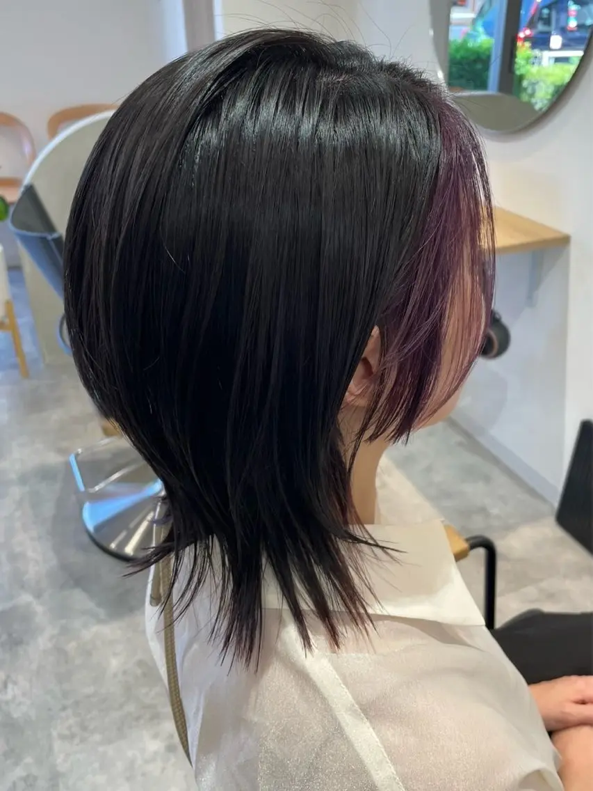 ミディアム 顔周りカット カット ヘアカラー 白岩 良子のヘアスタイル