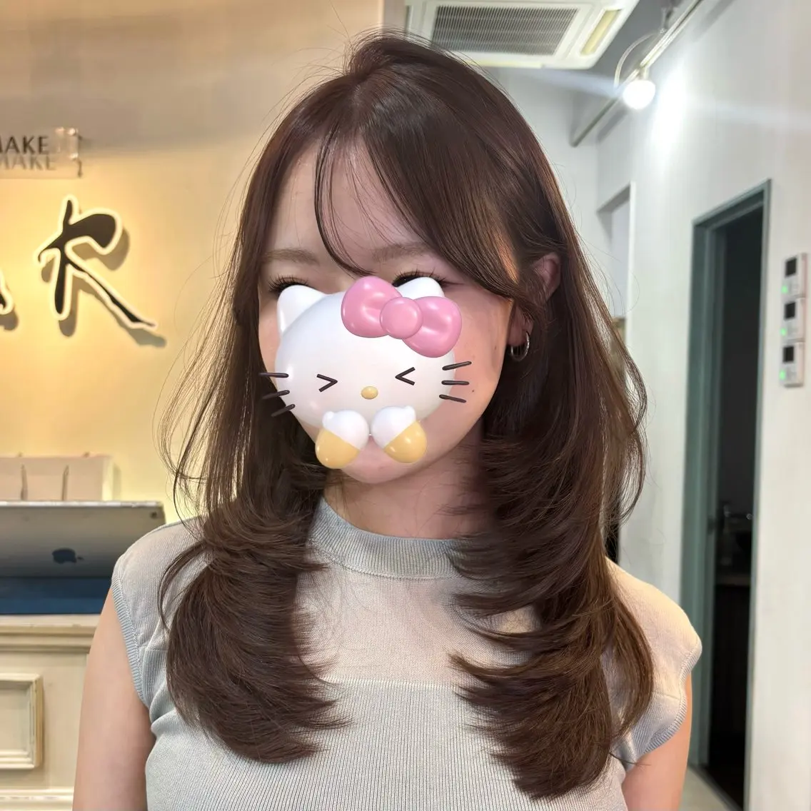 セミロング カラー ブリーチ ブリーチなしカラー 韓国風ヘア レイヤーカット カット ヘアカラー トリートメント レイヤーカット/韓国 style🤍フウカのヘアスタイル