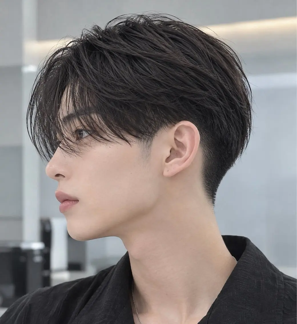 メンズ 🫧ロングレイヤー 韓国透明感カラー🫧のヘアスタイル