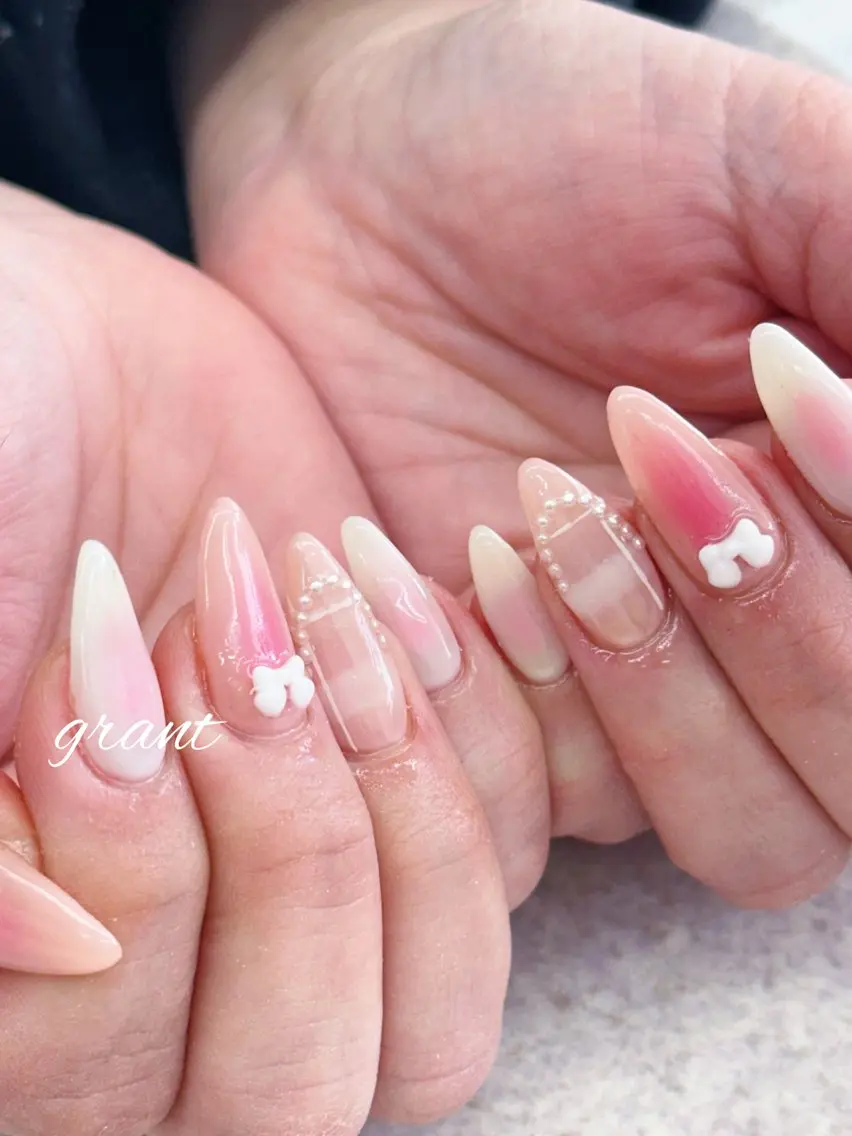 ネイル チークネイル シンプルネイル nailsalon grantのネイルデザイン