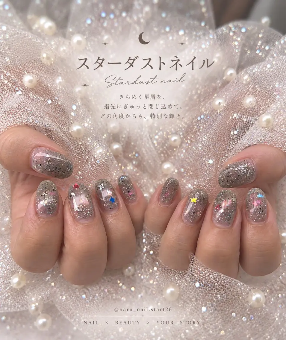 ネイル アートネイル 長さ出し ガーリー 韓国ネイル マグネットネイル mii/ naru nailのネイルデザイン