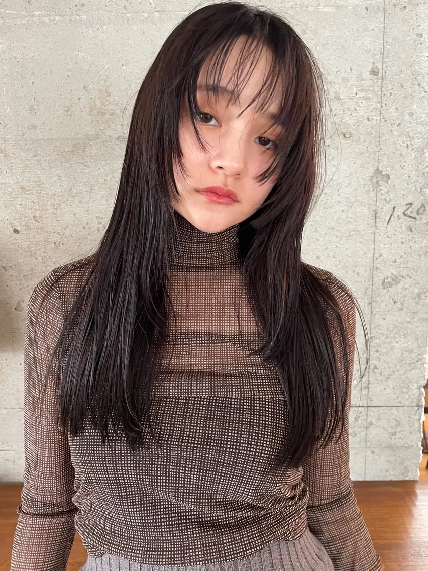 ロング レイヤーカット 神戸美容室 マオのヘアスタイル