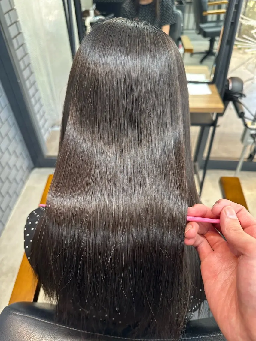 ロング 縮毛矯正 縮毛矯正 巽 滉太のヘアスタイル
