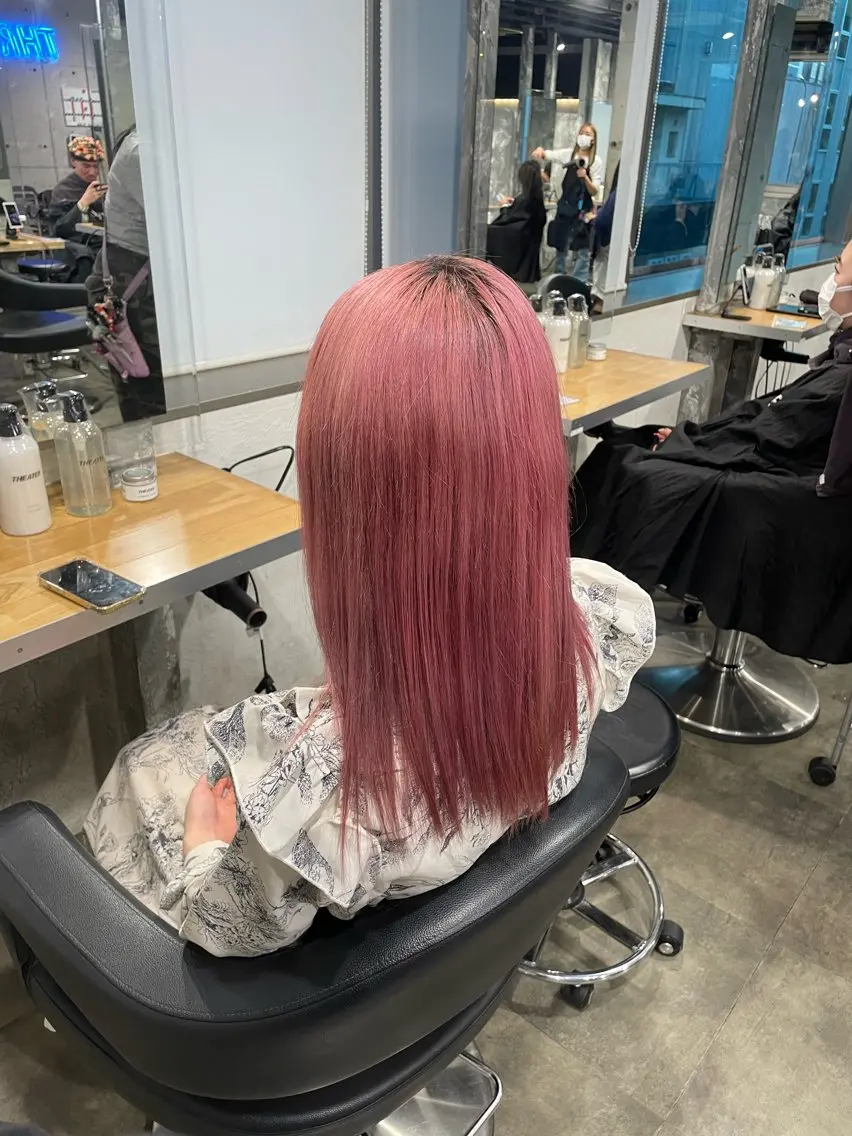 セミロング カラー ヘアカラー ハイトーン 横浜💞ミオのヘアスタイル