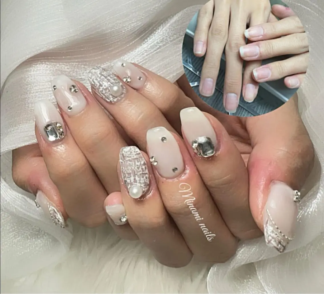 ネイル アートネイル オーロラネイル ガーリー キラキラネイル 韓国ネイル Minami Nailsのネイルデザイン