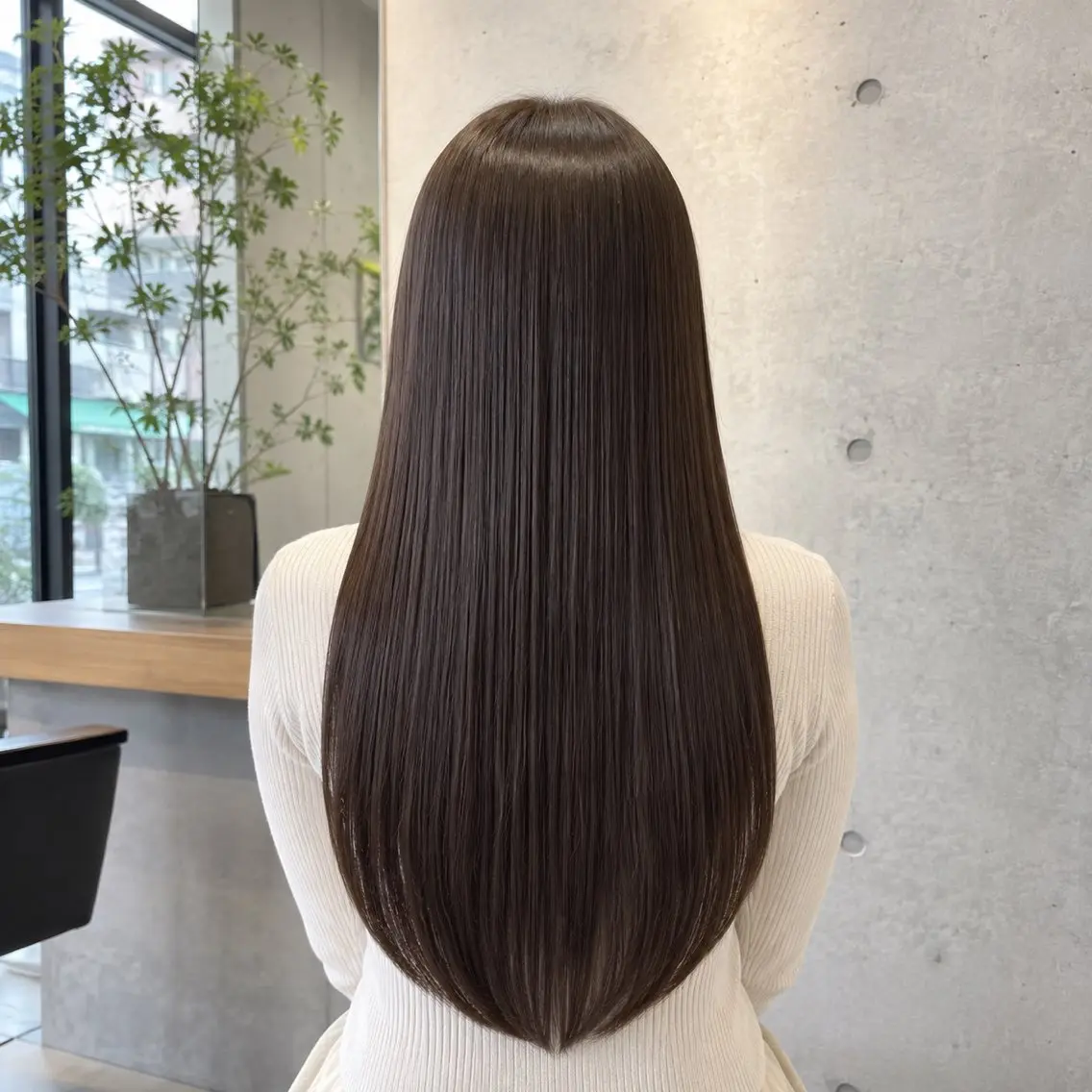 ロング カット 縮毛矯正 銘苅 祥一のヘアスタイル