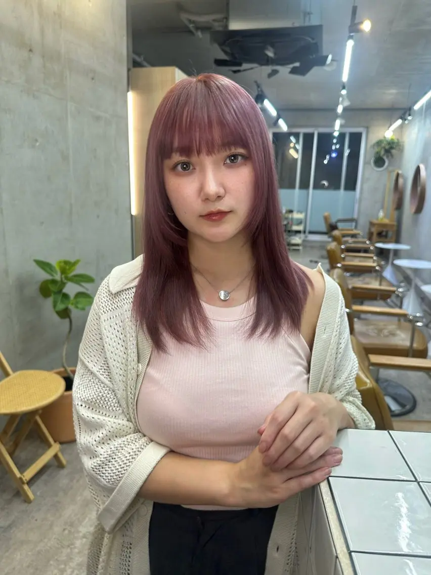 ミディアム カラー ベージュカラー ブリーチ ブラウンカラー ケアブリーチ グレージュ カット カットモデル募集中 ／HARUKA🎀のヘアスタイル