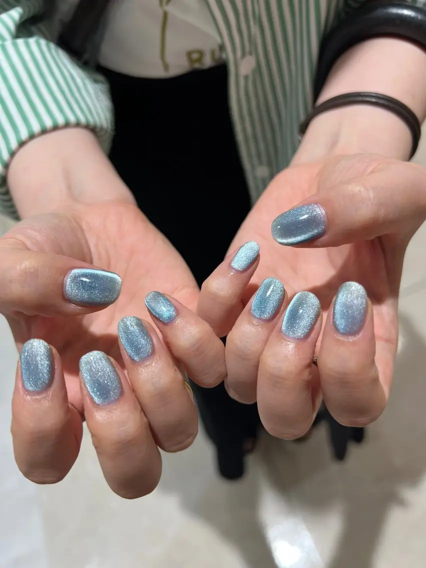 ネイル マグネットネイル マグネットワンカラー ワンカラーネイル ハンドネイル 【池袋】nuts nail なつみのネイルデザイン
