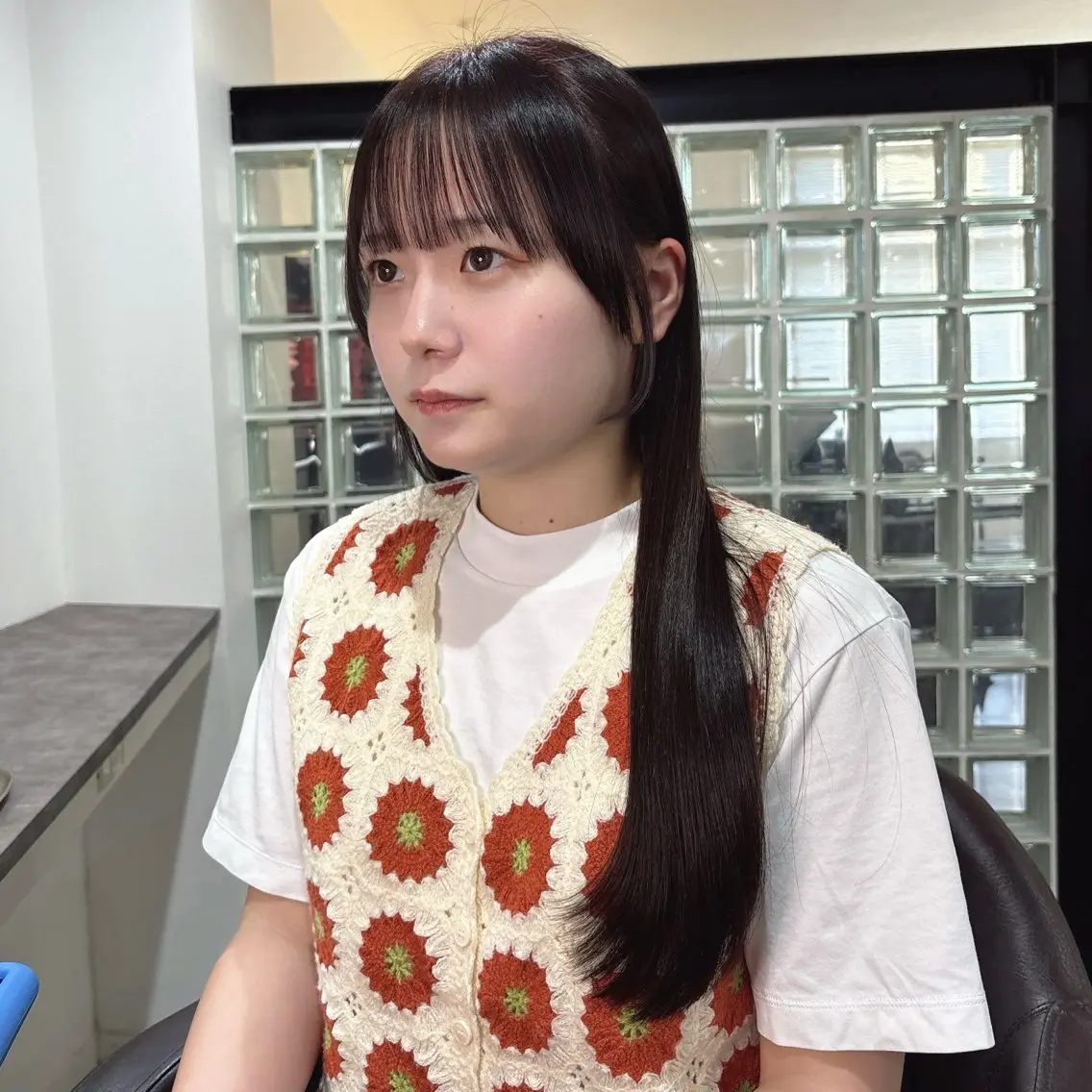 ロング カット ヘアカラー トリートメント タナカ レイヤのヘアスタイル