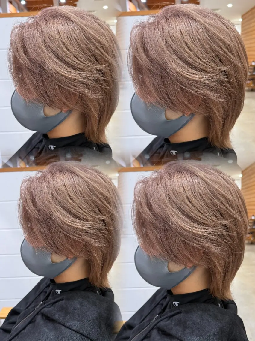 ショート カラー メンズ メンズブリーチ ブリーチ カット ヘアカラー マンツーマン施術 🥥國谷俊介🥥のヘアスタイル