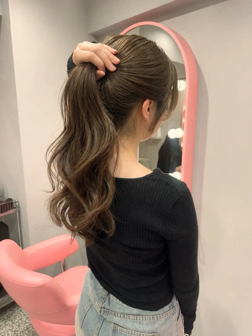 ロング 切りっぱなしボブ チョコレートブラウン ボブ くびれヘア 韓国風ヘア カット ヘアカラー トリートメント 顔周り/透明感カラー REINA𓍯のヘアスタイル